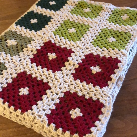 Patchwork Crochet Scarf /Throws Blanket - Picture 3 of 5